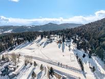 Expansive snowy acreage with mature trees and mountain views under a blue sky at 8537 S Doubleheader Hwy, Morrison, CO 80465