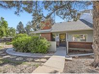 Charming single-Gathering home with a brick chimney, walkway, and well-maintained landscaping at 3002 E Long S Cir, Centennial, CO 80122