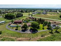 Expansive property with horse amenities, large barn, and well-maintained grounds on a sunny day at 17450 E 14Th Dr, Aurora, CO 80011
