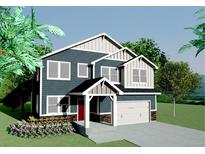 Charming two-story home with a red front door, stone accents, an attached garage, and lovely landscaping at 670 S Jasper St, Aurora, CO 80017