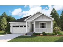Charming single-story home with a light gray exterior, a well-maintained lawn, and an attached garage at 8436 Vona Ln, Littleton, CO 80125
