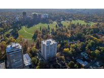 Stunning aerial view of a high-rise and park in the city with fall colors at 1200 N Humboldt St # 101, Denver, CO 80218