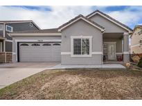 Charming single-Gathering home with a two-car garage and a covered front porch area at 19628 E 58Th Pl, Aurora, CO 80019