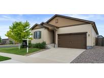 Charming single-Gathering home with a well-maintained lawn, a two-car garage and manicured landscaping at 17960 Weymouth Ave, Parker, CO 80134