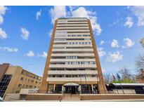 Modern high-rise apartment building featuring an elegant facade with multiple balconies and stunning city views at 1250 N Humboldt St # 1504, Denver, CO 80218