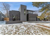 Modern two-story home with gray siding and a spacious driveway at 3289 S Eudora St, Denver, CO 80222