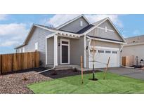 Charming home featuring a well-manicured lawn and a two-car garage, perfect for suburban living at 9376 Yampa Ct, Commerce City, CO 80022