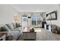 Bright living room showcases a large window, flatscreen television and comfortable seating, perfect for relaxation at 10715 Foxwood Ct, Parker, CO 80138