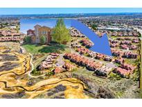 Stunning aerial view of a community featuring beautiful homes and lush green spaces at 9588 Firenze Way, Highlands Ranch, CO 80126