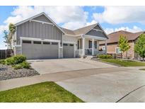 Charming two-story home with a three-car garage and well-maintained landscaping at 23913 E Swallow Cir, Aurora, CO 80016