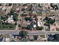 Aerial view of property showing its location and surrounding area at 2561 W Dartmouth Ave, Denver, CO 80236