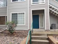 Charming condo featuring a vibrant blue front door and well-maintained exterior siding at 8425 Pebble Creek Way # 101, Highlands Ranch, CO 80126