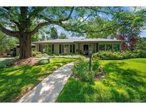 Charming single-story home featuring beautiful landscaping, a spacious front yard, and a welcoming walkway at 990 S Jackson St, Denver, CO 80209