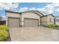 Charming home featuring a two-car garage and a well-maintained front yard with mature landscaping at 2328 Saddle Back Ct, Fort Lupton, CO 80621