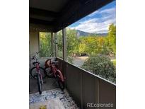 Spacious balcony with mountain views and room for bikes at 2227 Canyon Blvd # 312A, Boulder, CO 80302