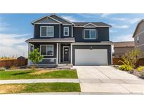 Charming two-story home with a well-maintained lawn and attached two-car garage at 920 William Way, Brighton, CO 80603