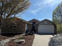Charming home with well-maintained front yard, two-car garage, and inviting curb appeal at 12380 Jasper Pointe Way, Castle Pines, CO 80108