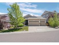 Charming home with well-manicured lawn, mature tree, and a spacious three-car garage at 3748 Starry Night Loop, Castle Rock, CO 80109