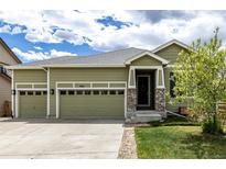 Charming single-Gathering home with a three-car garage, well-maintained lawn, and inviting entrance at 7814 Grady Cir, Castle Rock, CO 80108