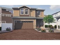 Charming two-story home featuring an attached garage, landscaped yard, and inviting front entrance at 1175 Highview Dr, Erie, CO 80516
