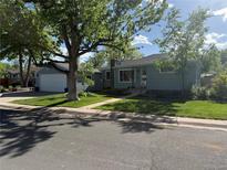 Charming single-story home with well-maintained lawn and mature trees providing ample shade at 6179 S Bemis St, Littleton, CO 80120