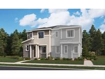 Charming two-story home featuring stone accents, a welcoming porch, and well-manicured landscaping at 24098 E Warm Springs Ave, Aurora, CO 80019
