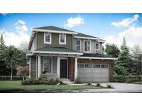 Charming two-story home featuring a brick-accented garage and a covered porch at 12686 W Frost Ave, Littleton, CO 80127