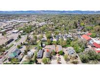 Wide aerial showcasing house location and mountain views at 219 Terry St, Longmont, CO 80501