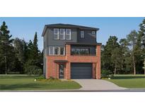 Striking three-story home featuring a mixed facade of brick and siding, plus an attached two-car garage at 7724 S Cherokee Trl, Centennial, CO 80016