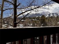 Wonderful view of the mountain and ski area from the balcony with ski runs visible at 305 S Park Ave # 402, Breckenridge, CO 80424
