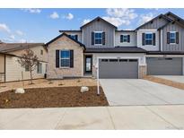 Charming two-story home with brick and siding, featuring a two-car garage and landscaped front yard at 6646 N Nepal St, Aurora, CO 80019
