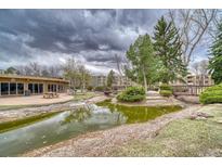 Scenic pond surrounded by lush greenery and bridges, creating a tranquil outdoor community space at 1304 S Parker Rd # 13, Denver, CO 80231