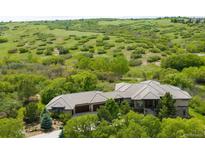 Expansive home surrounded by lush greenery, blending luxury with the natural Colorado landscape at 12775 Horizon Trl, Castle Pines, CO 80108