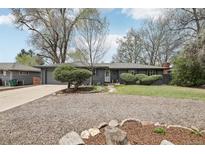 Charming ranch-style home featuring a well-maintained yard and mature trees, creating a welcoming curb appeal at 3179 S University Blvd, Englewood, CO 80113