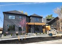 Contemporary two-story home featuring a modern design and a well-manicured yard at 3649 W 21St Ave, Denver, CO 80211