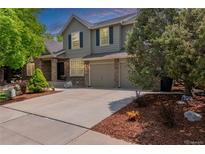 Charming two-story home with attached two car garage and nicely landscaped front yard at 20182 E Maplewood Pl, Centennial, CO 80016