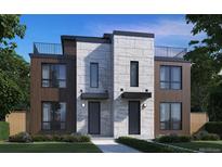 Modern home exterior showcasing a stone facade, clean lines, and inviting landscaping at 4570 N Raleigh St, Denver, CO 80212