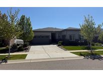 Charming single-story home with a spacious driveway and meticulously maintained front yard, complete with mature trees and landscaping at 26741 E Peakview Pl, Aurora, CO 80016