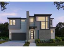 Modern two-story home boasts a sleek design, professional landscaping, and a welcoming entrance at 11390 Alla Breve Cir, Lone Tree, CO 80134