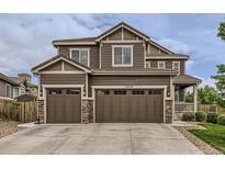 Beautiful two-story home with a three-car garage and stone accents at 12578 Hudson Ct, Thornton, CO 80241
