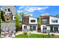 Contemporary two-story home with mixed siding, a manicured lawn, and inviting front porch at 4035 Fenton Ct, Wheat Ridge, CO 80212