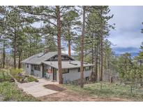 Charming home nestled among the trees, featuring a quaint exterior and serene natural surroundings at 513 Mt Blue Sky Rd, Golden, CO 80401