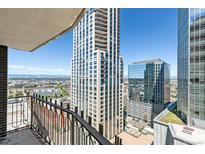 Stunning city views from the balcony of a high-rise condo, showcasing the cityscape and modern architecture at 1020 15Th St # 25D, Denver, CO 80202