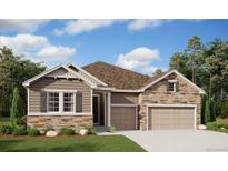 Charming single-Gathering home featuring stone accents, wood siding, a two-car garage, and a well-maintained front lawn at 4722 Twelve Oaks Way, Castle Rock, CO 80104