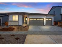 Charming single-story home with a three-car garage and well-manicured landscaping at 24741 E 33Rd Dr, Aurora, CO 80019