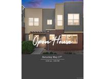 Stylish townhome showcasing a modern facade and inviting open house event at 11213 Colony Cir, Broomfield, CO 80021