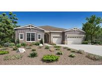 Attractive single-story home with a two-car garage and inviting front yard at 3705 Backslope Ln, Castle Rock, CO 80108