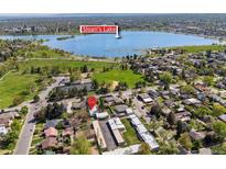 Stunning aerial view of property near Sloan's Lake, offering an unbeatable location and lifestyle at 2616 Utica St, Denver, CO 80212