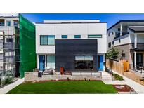 Modern two-story home featuring a landscaped yard, contemporary design, and stylish curb appeal at 1231 Newton St, Denver, CO 80204