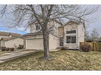 Charming two-story home with a two-car garage and well-maintained front yard at 20910 Omaha Ave, Parker, CO 80138